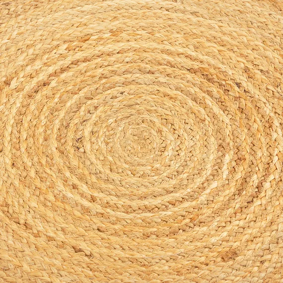 Ковер из джута круглый с вставками белого цвета из коллекции ethnic, 90см