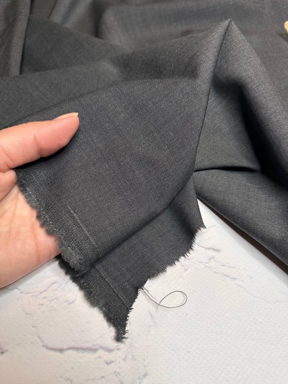 Костюмно-плательная однотонная шерсть (Marzotto, 100%шерсть, Серый базальт, 152, 250 гр/м2)