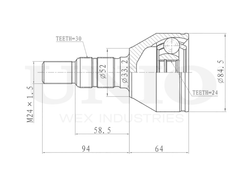 ШРУС внешний UNIO CVJ-20234