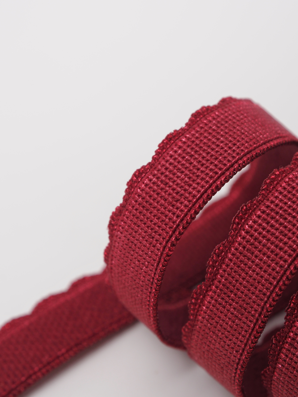 Резинка отделочная бордовая 1934 TPG ажурная ширина 11 мм с учетом фестона