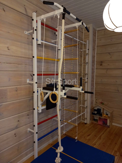 Монтаж шведской стенки Sv Sport с канатным лазом в пеноблочные, газоблочные стены