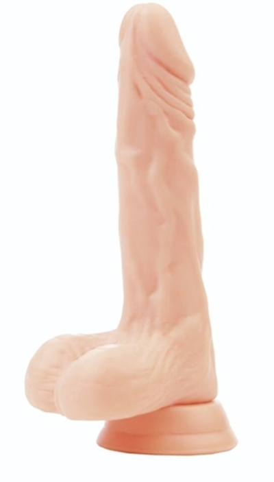 Фаллоимитатор с мошонкой A-toys на присоске - 17,5 см. (Цвет: телесный)