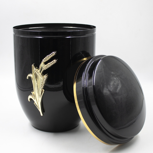 Урна для праха металл черный глянец "Колос"