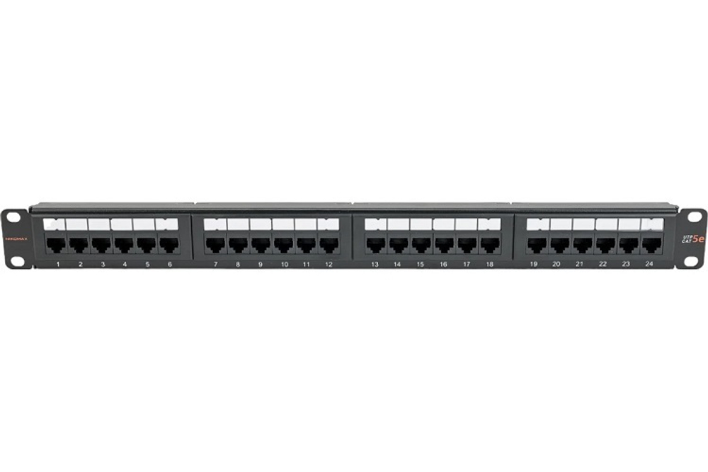 Патч-панель  NikoMax NMC-RP24UD2-ES-1U-BK
