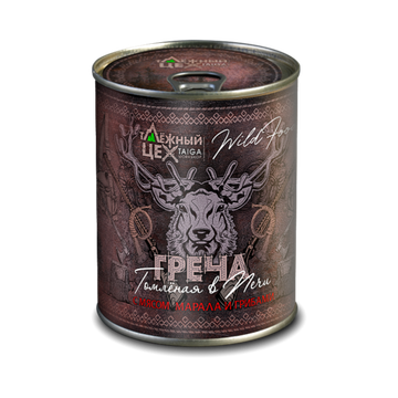 Греча с Маралом и грибами томленая в печи 340г.