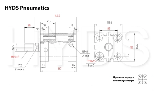 ADN-100-70-A-P-A Пневмоцилиндр