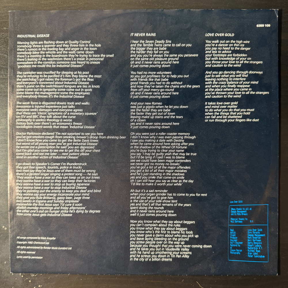 Виниловая пластинка Dire Straits ‎– Love Over Gold LP