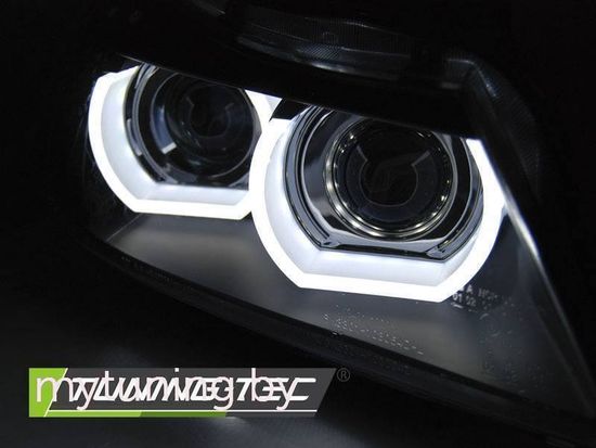 Передние фары для BMW 3 E90 / E91 (09-11) черные под штатный ксенон