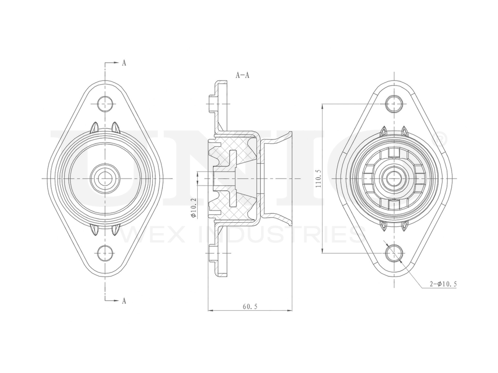 Опора амортизатора задняя UNIO RMP-13055
