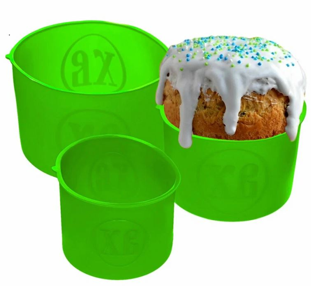 Набор силиконовых форм для выпечки куличей «ХВ», 3 шт