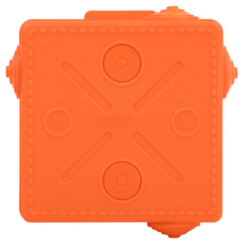 Распаячная коробка ЭРА KOR-100-100-50-8g-OR-FR огнестойкая 100х100х50мм оранжевая с гермовводами 8 вх. IP54