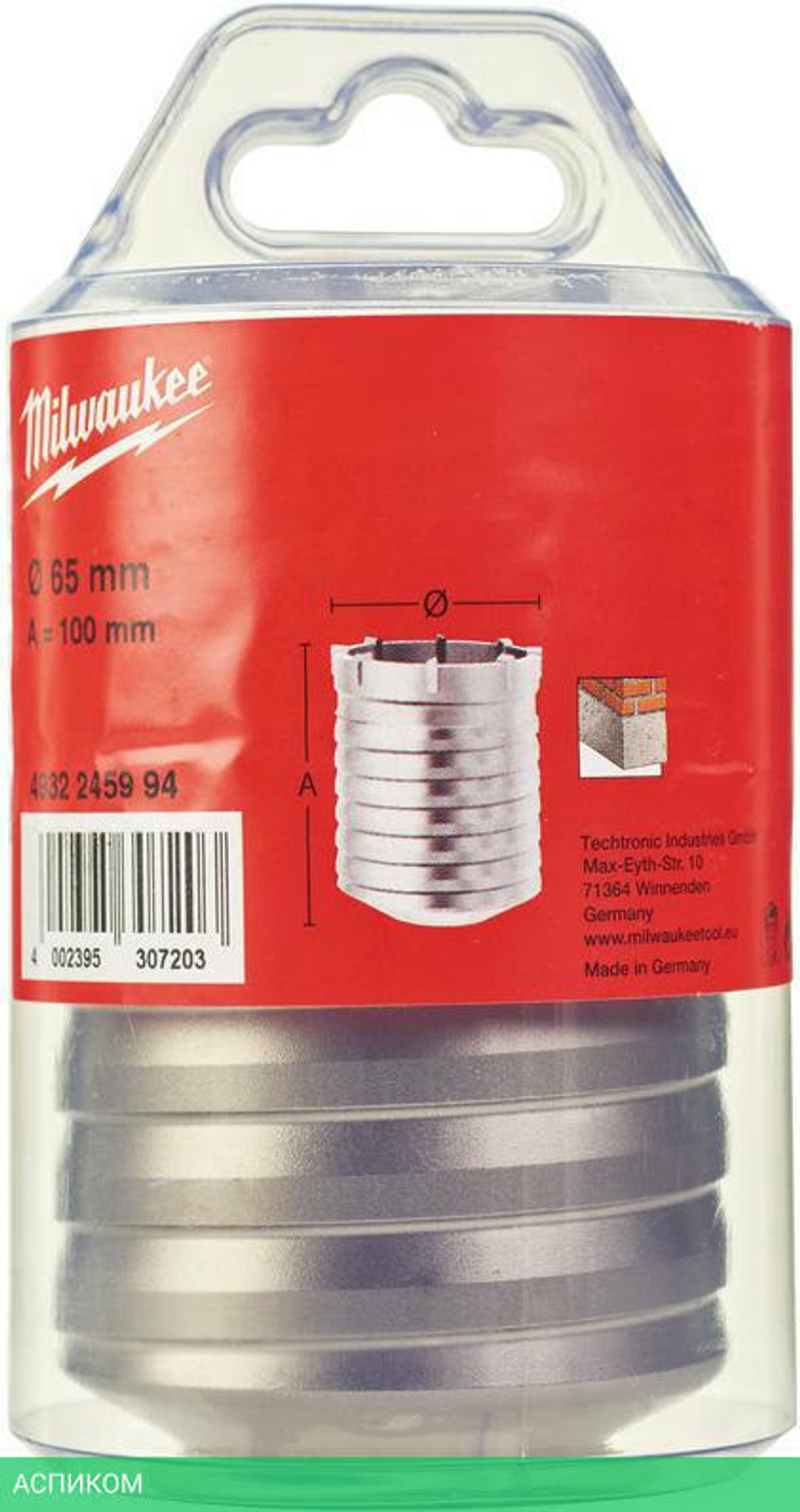 Коронка Milwaukee SDS Max 65х100 TCT (4932245994)