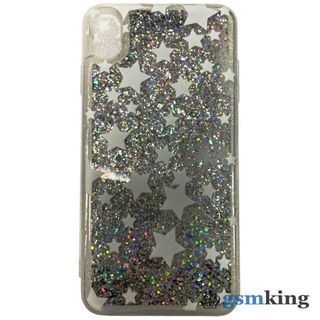 Liquid Case iPhone XS Max Silver Star (Серебристые звёзды)