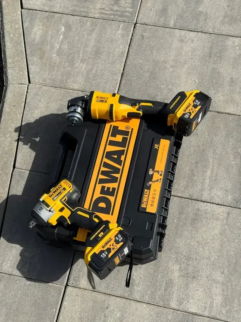 2 в 1 УШМ (болгарка) и Гайковерт, набор электроинструментов бесщеточный 2 акб