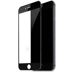 Защитное стекло 3D на весь экран 9H усиленное ANMAC + пленка задняя для iPhone 6 Plus, 6s Plus (Черная рамка)