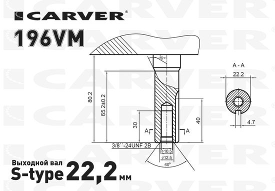 Двигатель бензиновый "CARVER" 196VМ (6,5 л.с., вертикальный вал)