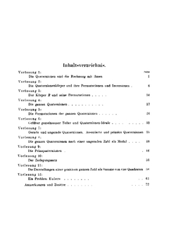 Vorlesungen über die Zahlentheorie der Quaternionen | Adolf Hurwitz