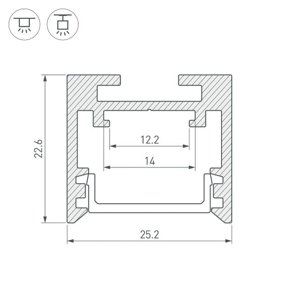 Профиль Arlight SL-LINE-2522-2500 WHITE 043110