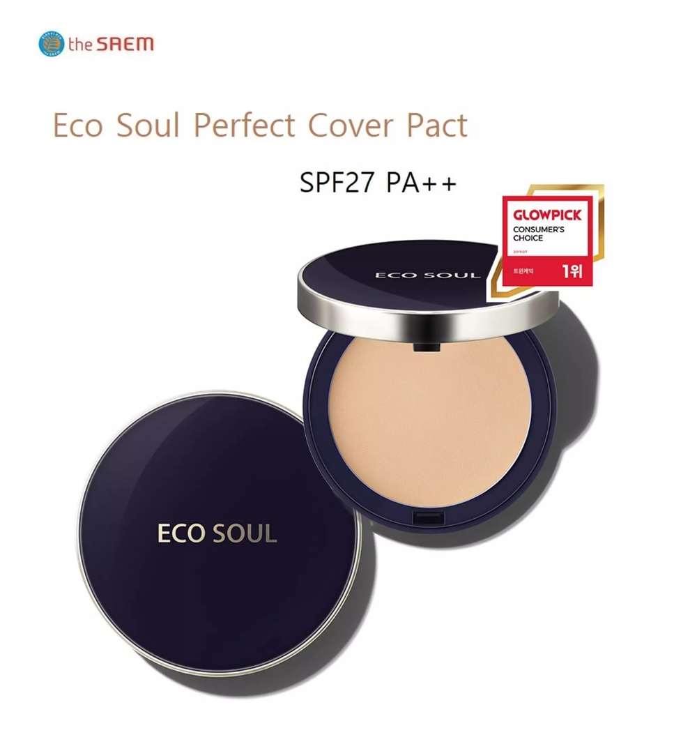 THE SAEM Пудра компактная  Eco Soul Perfect Cover Pact 11 gr