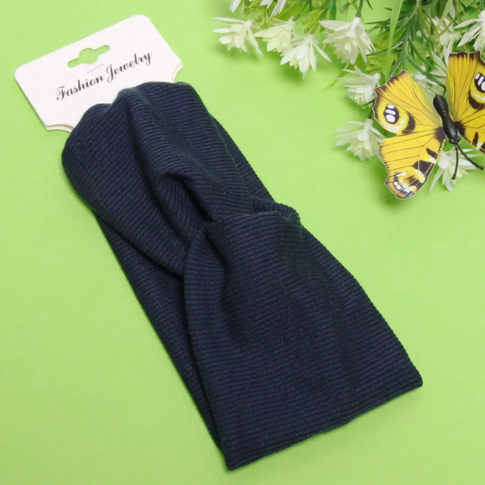 Повязка на голову широкая «Beauty», цвет синий, 17,5*9,5см