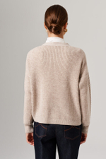 1908 Кардиган женский (серо-бежевый меланж)