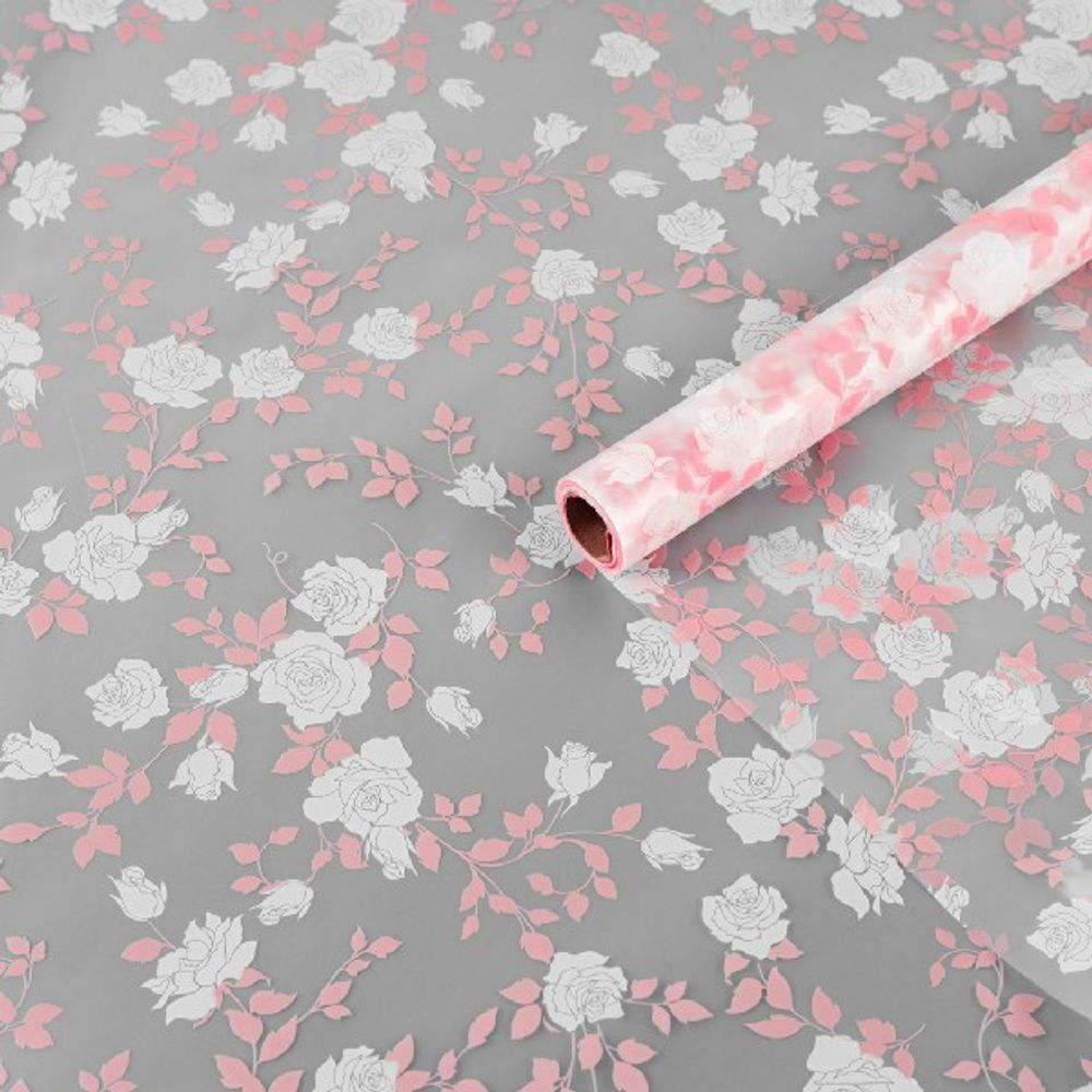 Пленка матовая "Роза" 58см*10м Белая