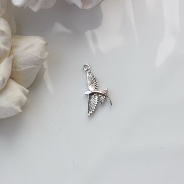 Подвеска Летучая рыба 20*11 мм, родий, П195