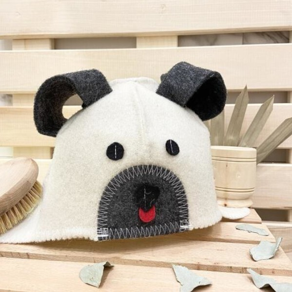 Шапка банная детская "Собачка" 30% шерсть/70% полиэфир