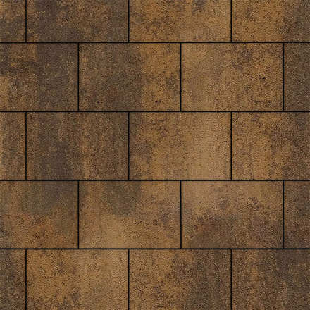 Тротуарная плитка ПРЯМОУГОЛЬНИК 300х200 мм - Листопад гладкий Мокко