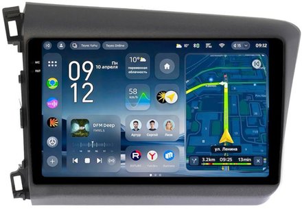 Магнитола для Honda Civic 9 седан 2012 левый руль - Teyes CC4-PRO монитор 9.5" 2K QLED на Android 13, Snapdragon 778G, AI, CarPlay, DSP, 4G SIM-слот