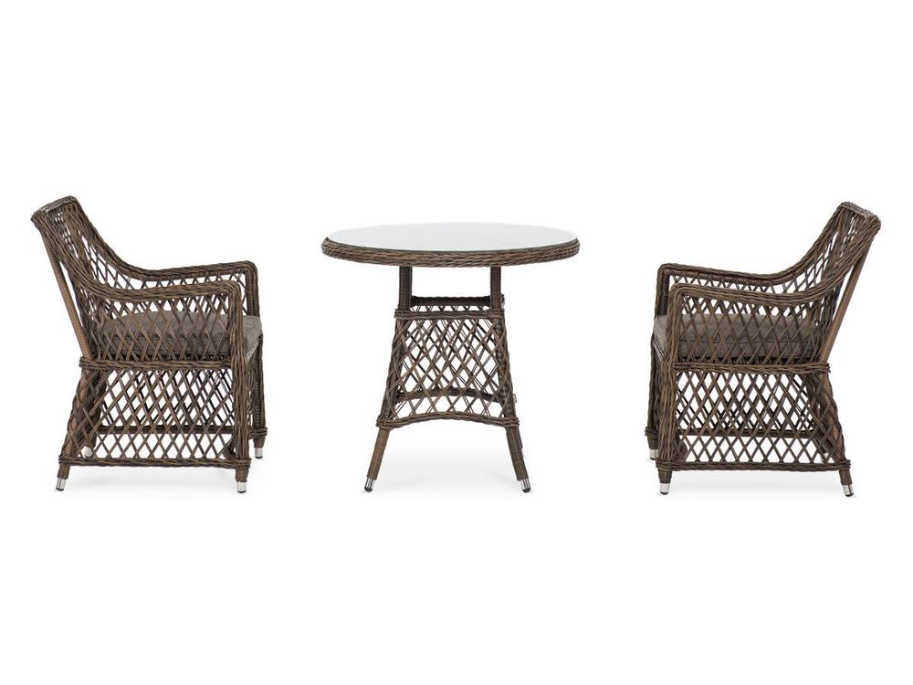 "Эспрессо-80 L" обеденная группа плетеная, цвет коричневый