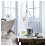 Свеча ароматическая IKEA BUKETTAPEL (БУКЕТТАПЕЛЬ), Бергамот и кедровое дерево, Бледно-зеленый, 100 часов