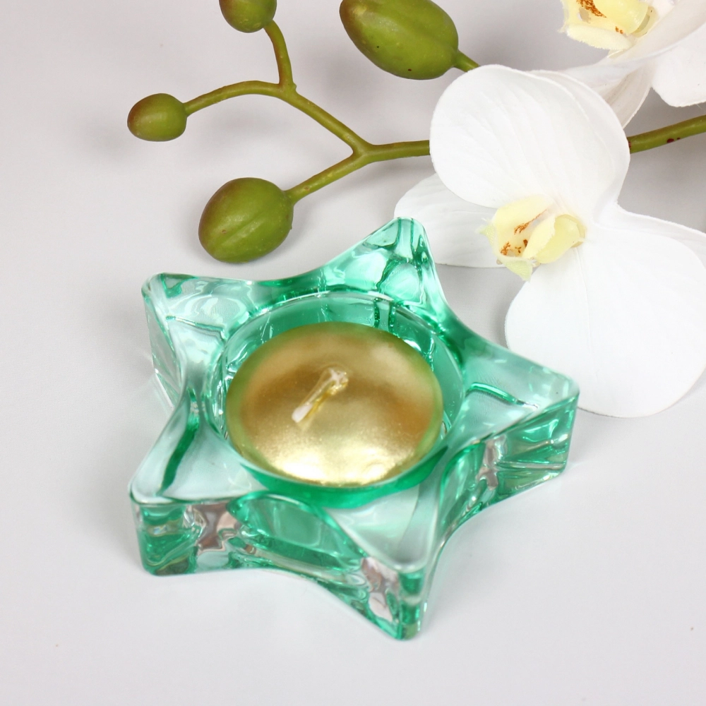 Подсвечник «Tea-звезда» 7,5*2,5см цвет зеленый