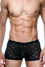 Ажурные мужские черные боксеры (Размер: S-M) (Цвет: черный)