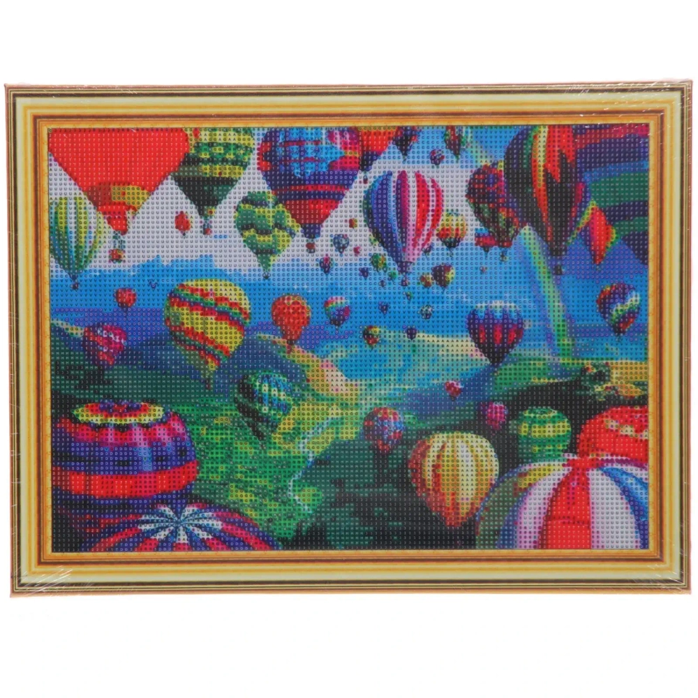 Алмазная мозаика на подрамнике с полным заполнением «МИР ЯРКИХ КРАСОК», праздник шаров, 30*40см