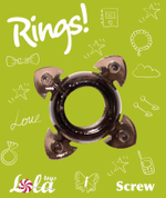 Чёрное эрекционное кольцо Rings Screw