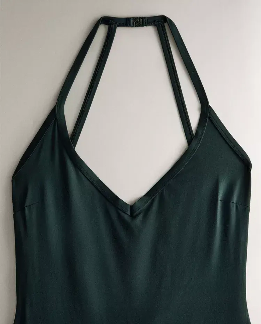 ZARA HOME КУПАЛЬНИК С БРЕТЕЛЬКАМИ НА СПИНЕ, ЗЕЛЕНЫЙ