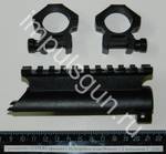 Кронштейн с кольцами LEAPERS с крышкой ствольной коробки на СКС, планки Weaver (MNT-T642)