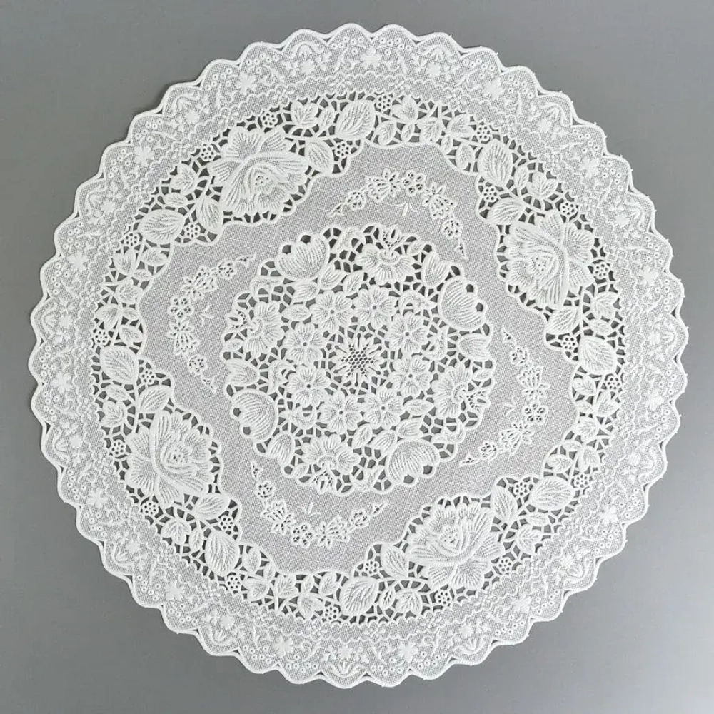 Салфетка диаметр 30 см круглая белый S 507 (комплект 12 шт)