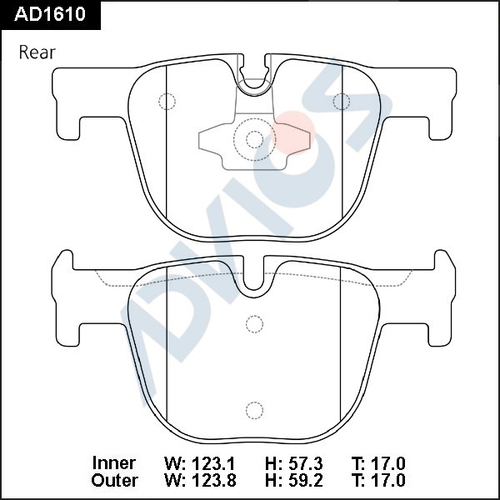 Дисковые тормозные колодки ADVICS (еврокерамика) задние AD1610