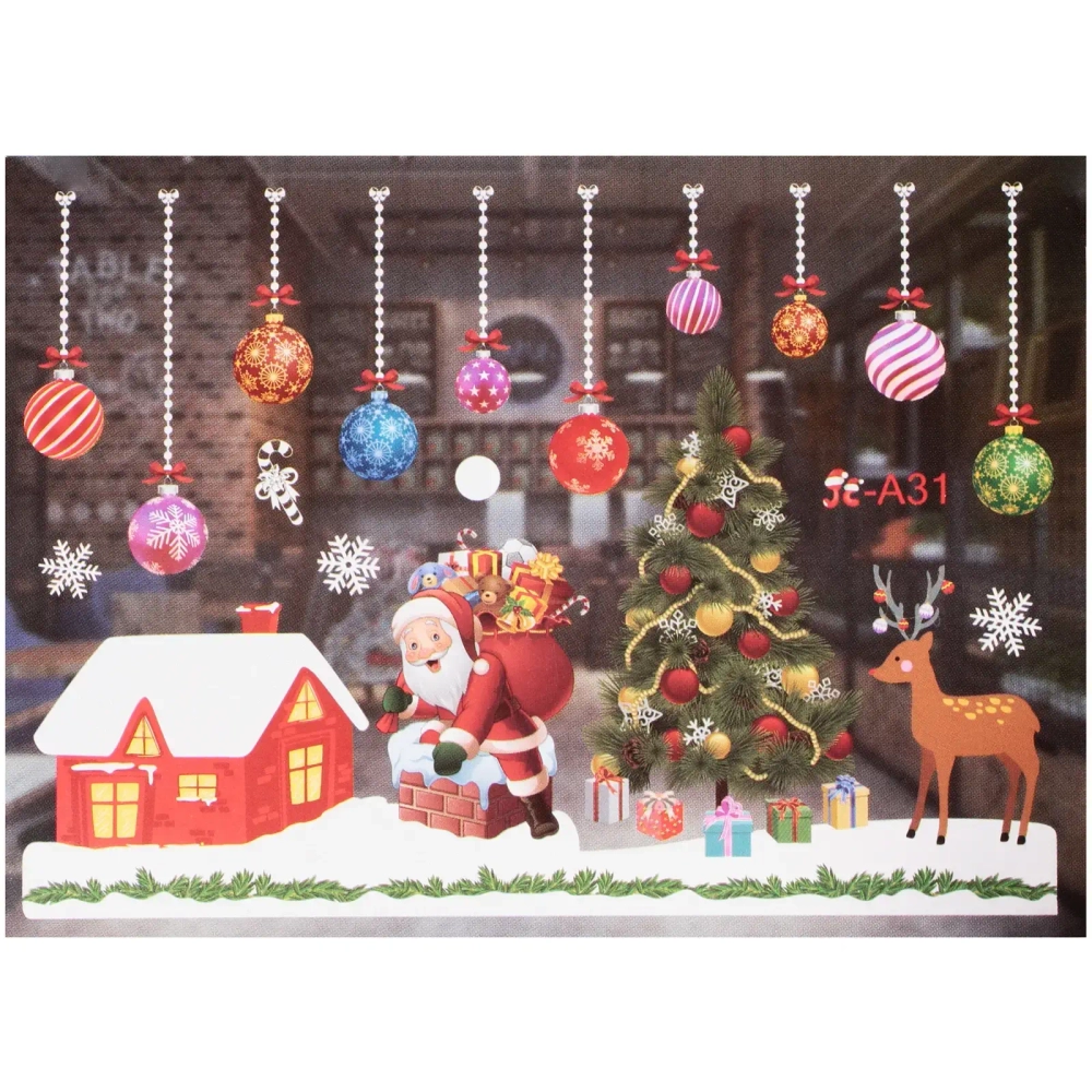 Наклейка на стекло «Новогоднее поздравление» 50*35 см (диаметр рулона 4 см)