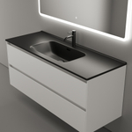 Тумба подвесная под раковину Sancos Cento, белый глянец 1190х450х500