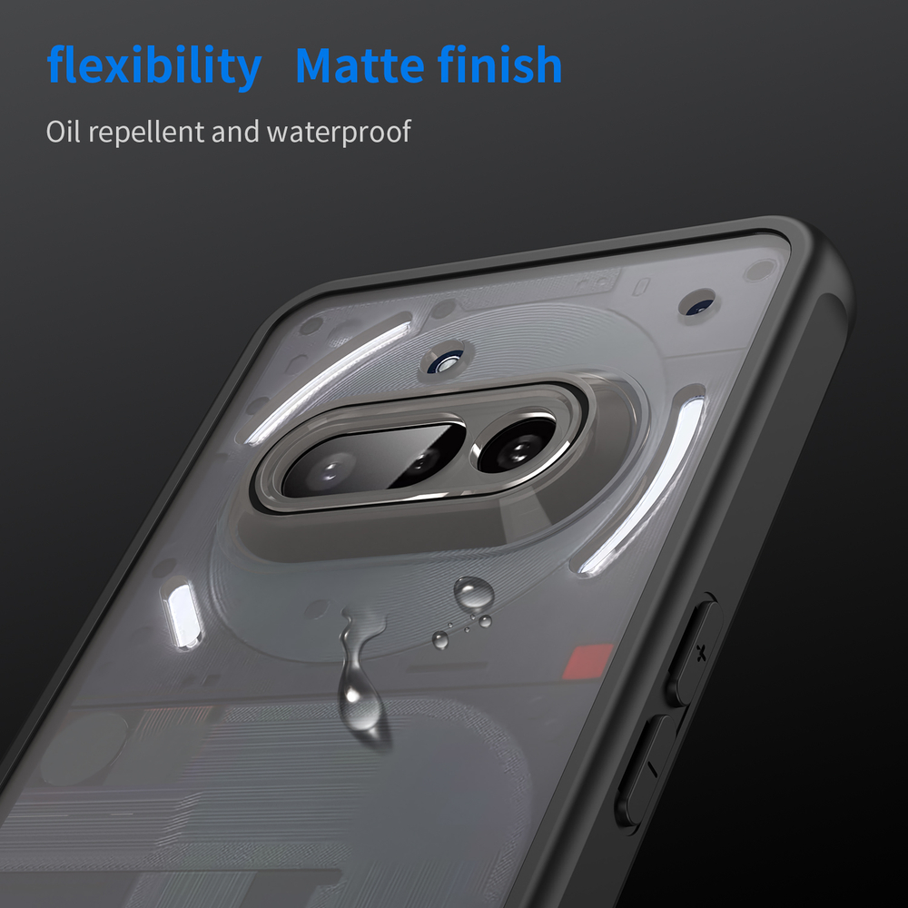 Защитный чехол с черными рамками для Nothing Phone 3a, задняя крышка тонированная прозрачная