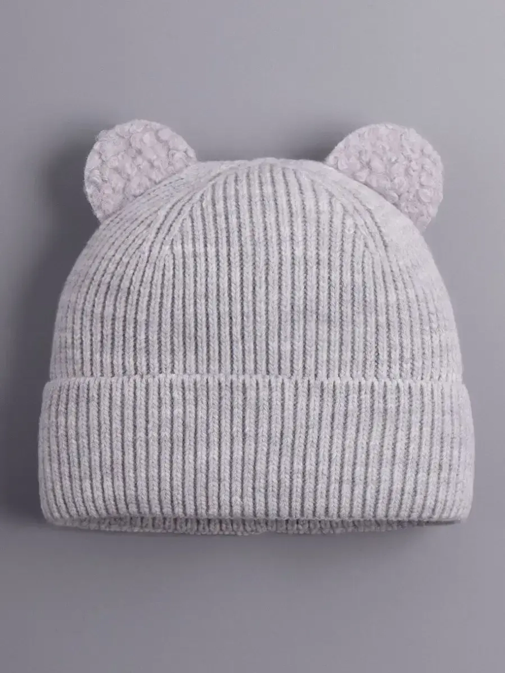 Шапка с ушками вязаная для детей