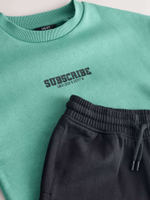 Толстовка и джоггеры в комплекте для мальчика Next E43-665, Мятный, Черный