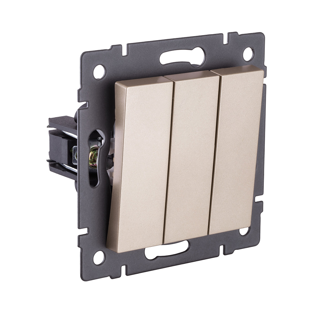 Выключатель 3-клавишный 10А/250В, золотой Kollinger REA-S-012GD для Aspekt, Eleganz, Reflex