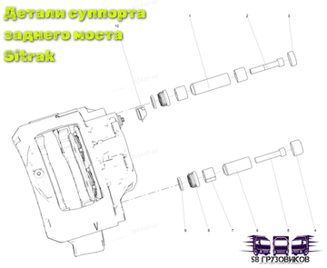 Детали тормозного суппорта (тягач Sitrak C7H)