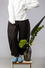 Брюки-бананы из плотного футера без начеса "Шоколад"