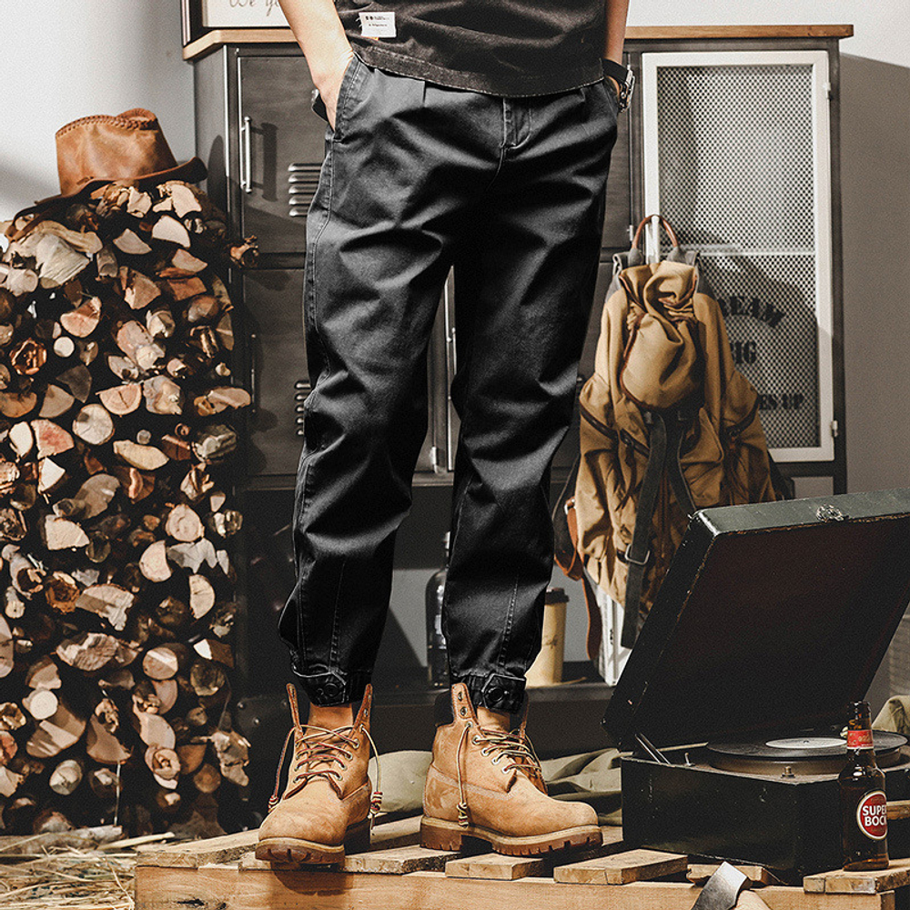 Американские классические ретро-брюки для мужчин, прочные рабочие брюки для весны и осени, свободные прямые брюки-джоггеры с флисовой подкладкой, повседневные брюки для мужчин.