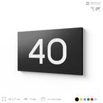 Табличка с номером 40 на дверь квартиры, для офиса, кабинета, аудитории, склада, черная 120х70 мм, Айдентика Технолоджи